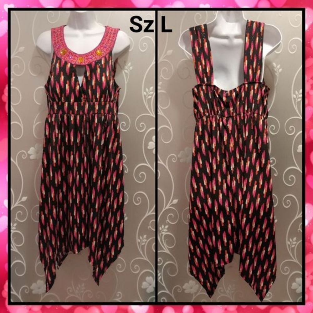 WOMENS SHIMMERY KEYHOLE DRESS SIZE L